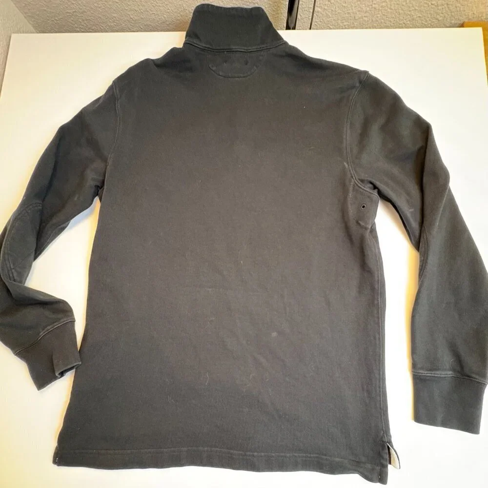 Vintage J.Crew Quarter Zip Pullover Elbow Patch Sweatshirt Black Men's Small